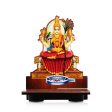 Sri Chakra Design Manai Palagai With Kamatchi Photo Frame - 4 x 3 Inches | Bajot With Picture Frame for Pooja Hot on Sale