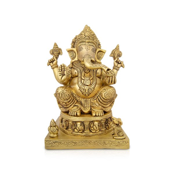 Ashtavinayak Ganesh Murti - 9 x 6 Inches | Antique Brass Idol  Ganpati Idol  Vinayaka Statue for Pooja  4.740 Kgs Discount