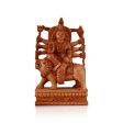 Durga Murti Sitting On Lion - 8 x 5 Inches | Wooden Statue  Durga Idol  Durga Statue for Pooja Sale