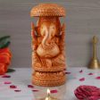 Chatri Ganesh Murti - 8 x 4 Inches | Wooden Statue  Ganpati Murti  Vinayaka Statue for Pooja Online Hot Sale