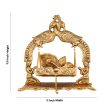 Jhula - 11.5 x 11 Inches | Gold Polish & Double Peacock Design Palana  Aluminium Jhoola for Deity  880 Gms Approx Online Hot Sale