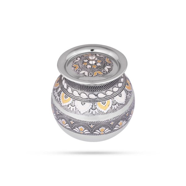 Pongal Pot With Lid - 6.5 x 4.5 Inches | Stainless Steel Kalash  Stainless Steel Pot for Home  485 Gms Approx Online now