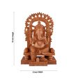 Ganesh Murti With Arch - 12 x 8 Inches | Wooden Statue  Ganpati Murti  Vinayaka Statue Sitting On Chowki for Pooja Discount