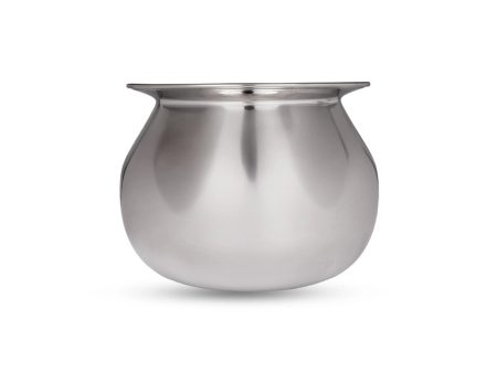 Pot with Lid - 6 x 8 Inches | Dal Handi  Stainless Steel Pot  Cooking Pot for Home  775 Gms Approx Online Sale