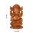 Ganesh Murti - 8 x 4.5 Inches | Wooden Statue  Ganpati Murti  Vinayaka Statue for Pooja on Sale