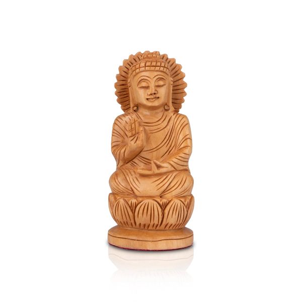 Buddha Statue - 5 x 2.5 Inches | Buddha Murti  Buddha Idol  Wooden Statue for Home  110 Gms Online now