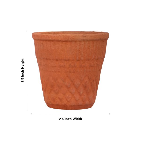 Tumbler - 2.5 x 2.5 Inches | Terracotta Cup for Home Decor Cheap