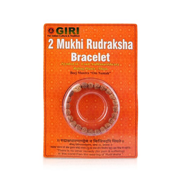 2 Mukhi Rudraksha Bracelet - Java | Two Face Rudraksh Hand Band for Men and Women Sale