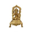 Lakshmi Idol With Arch - 9 x 4.5 Inches | Brass Idol  Laxmi Murti Sitting On Chowki for Pooja  2.160 Kgs For Sale