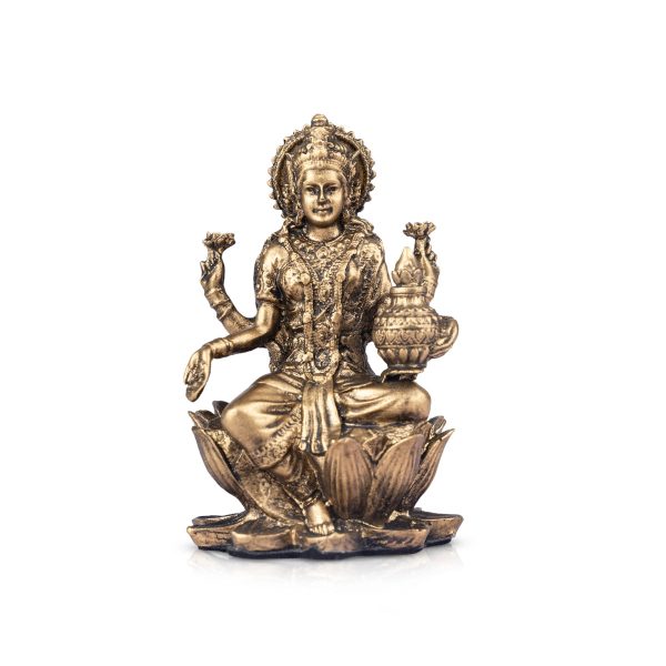 Lakshmi Idol - 3 x 2 Inches | Resin Statue  Brass Polish Laxmi Murti  Laxmi Idol for Pooja For Cheap