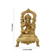 Lakshmi Idol With Arch - 9 x 4.5 Inches | Brass Idol  Laxmi Murti Sitting On Chowki for Pooja  2.160 Kgs For Sale