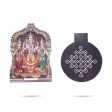 Murugan Valli Deivanai With Kolam Stand - 5 x 4 Inches | Deity With Wooden Bajot for Pooja Hot on Sale