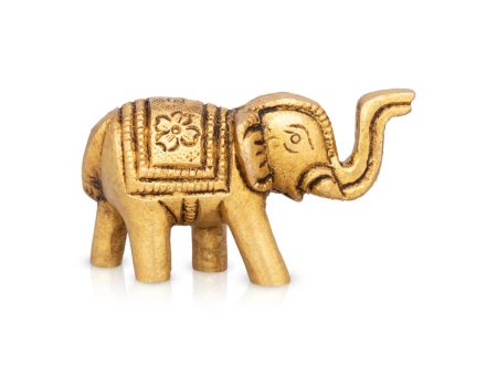 Elephant Statue - 1 x 2.25 Inches | Elephant Figurine  Antique Brass Idol for Home Decor  120 Gms Approx Cheap