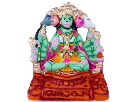 Panchamugam Hanuman Clay Golu Bommai - 11 x 9 Inches | Giri Golu Doll  Navaratri Golu Bomma Gombe Bommai Hot on Sale