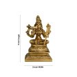 Kamakshi Idol With Base - 5 x 3 Inches | Antique Brass Idol  Kamatchi Amman Statue for Pooja  920 Gms Approx Fashion