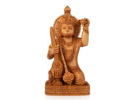 Anjaneya Statue - 6 x 4 Inches | Sittting Hanuman Statue  Wooden Statue  Hanuman Murti for Pooja  230 Gms For Cheap