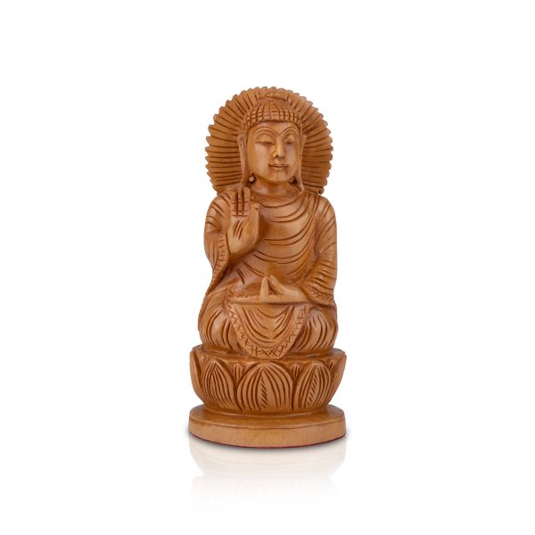 Buddha Statue - 6 x 3 Inches | Buddha Murti  Buddha Idol  Wooden Statue for Home  190 Gms For Discount