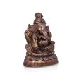 Pagdi Ganesh Murti - 13.5 x 10 Inches | Copper Oxidised Ganpati Idol  Vinayaka Statue for Pooja  1.395 Kgs Fashion