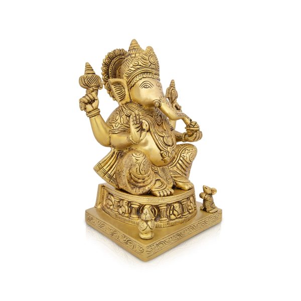 Ashtavinayak Ganesh Murti - 9 x 6 Inches | Antique Brass Idol  Ganpati Idol  Vinayaka Statue for Pooja  4.740 Kgs Discount