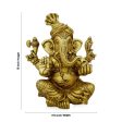 Pagadi Ganesh Murti - 10 x 7.5 Inches | Antique Brass Idol  Ganpati Idol  Vinayaka Statue for Pooja  5.500 Kgs Sale