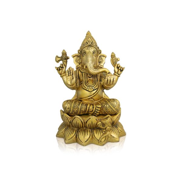 Ganesh Murti - 9 x 5 Inches | Antique Brass Idol  Ganpati Idol  Vinayaka Statue for Pooja  3.500 Kgs Approx For Cheap