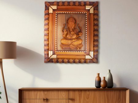 Ganesha Photo Frame - 15 x 13 Inches | Plastic Picture Frame  Wooden Polish Wall Frame for Home Decor Online