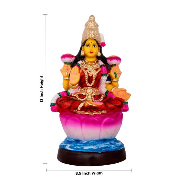 Lakshmi Idol Paper Mache Golu Bommai - 13 x 8.5 Inches | Giri Golu Doll  Navaratri Golu Bomma Gombe Bommai Supply