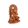 Ganesh Murti With Arch - 12 x 8 Inches | Wooden Statue  Ganpati Murti  Vinayaka Statue Sitting On Chowki for Pooja Discount