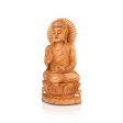 Buddha Statue - 8 x 4 Inches | Buddha Murti  Buddha Idol  Wooden Statue for Home  235 Gms For Discount