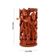 Radha Krishna Murti - 12 x 6 Inches | Wooden Statue  Radha Krishna Idol Standing On Kamal Flower for Pooja Online now