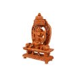 Ganesh Murti With Arch - 10 x 7.5 Inches | Wooden Statue  Ganpati Murti Sitting On Chowki for Pooja Online Hot Sale