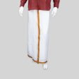 Veshti - 2 Mtrs | White Colour Vesti  1 Inch Gundanchi Border Dhoti for Men Online Sale