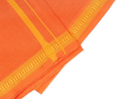 Veshti - 2 Mtrs | Orange Colour Vesti  LS Pentex Border Dhoti for Men Discount