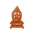 Ganesh Murti With Arch - 10 x 7.5 Inches | Wooden Statue  Ganpati Murti Sitting On Chowki for Pooja Online Hot Sale