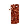 Radha Krishna Murti - 12 x 6 Inches | Wooden Statue  Radha Krishna Idol Standing On Kamal Flower for Pooja Online now