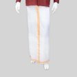 Veshti - 2 Mtrs | White Colour Vesti  1 Inch Gundanchi Border Dhoti for Men Online Sale