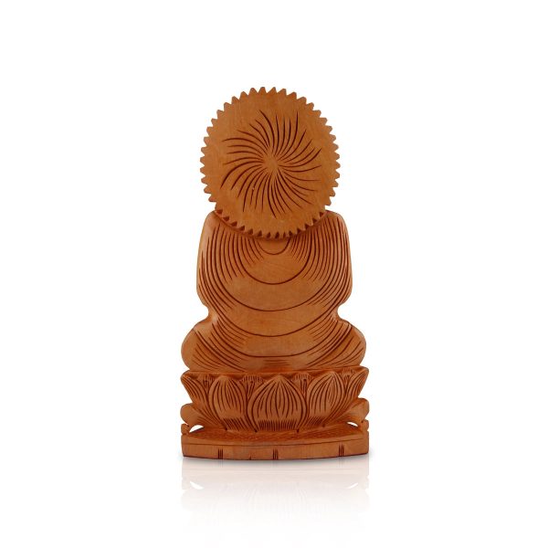 Buddha Statue - 10 x 5.5 Inches | Buddha Murti  Buddha Idol  Wooden Statue for Home  580 Gms Online Hot Sale