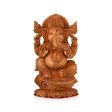 Ganesh Murti - 8 x 4.5 Inches | Wooden Statue  Ganpati Murti  Vinayaka Statue for Pooja on Sale