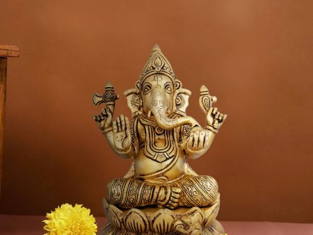 Ganesh Murti - 9 x 5 Inches | Antique Brass Idol  Ganpati Idol  Vinayaka Statue for Pooja  3.500 Kgs Approx For Cheap