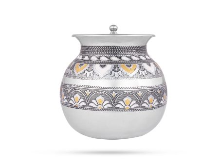 Pongal Pot With Lid - 6.5 x 4.5 Inches | Stainless Steel Kalash  Stainless Steel Pot for Home  485 Gms Approx Online now