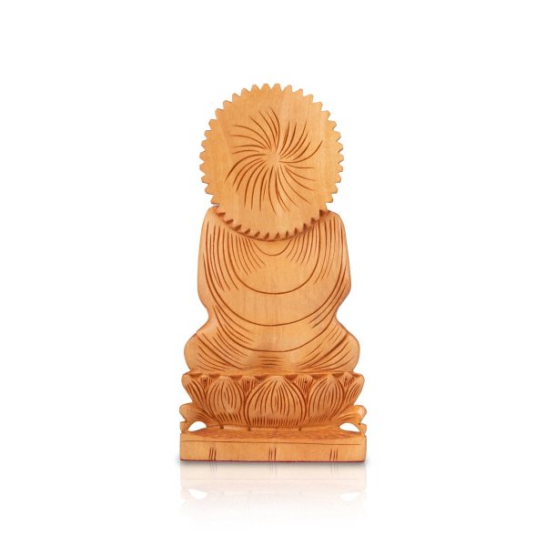 Buddha Statue - 8 x 4 Inches | Buddha Murti  Buddha Idol  Wooden Statue for Home  235 Gms For Discount