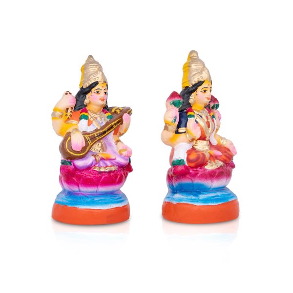 Lakshmi Saraswathi Clay Golu Bommai Pair - 8 Inches | Giri Golu Doll  Navaratri Golu Bomma Gombe Bommai Online now