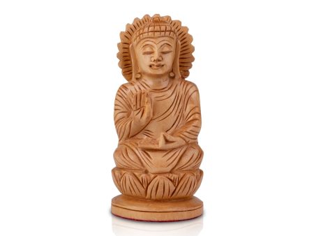 Buddha Statue - 4 x 2 Inches | Buddha Murti  Buddha Idol  Wooden Statue for Home  60 Gms Online