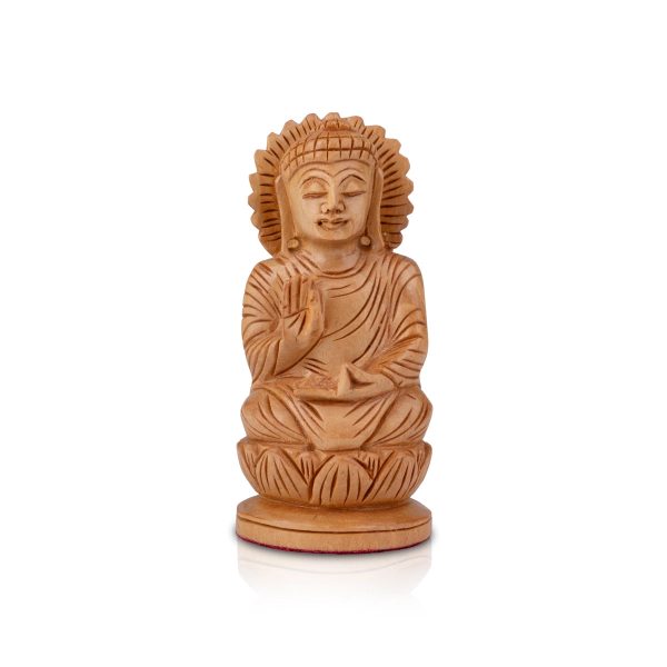 Buddha Statue - 4 x 2 Inches | Buddha Murti  Buddha Idol  Wooden Statue for Home  60 Gms Online