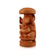 Chatri Ganesh Murti - 8 x 4 Inches | Wooden Statue  Ganpati Murti  Vinayaka Statue for Pooja Online Hot Sale