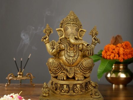 Ashtavinayak Ganesh Murti - 9 x 6 Inches | Antique Brass Idol  Ganpati Idol  Vinayaka Statue for Pooja  4.740 Kgs Discount