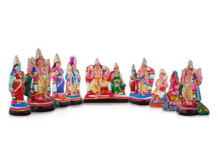 Arupadai Veedu Clay Golu Bommai Set - 10 x 6 Inches | Giri Golu Doll  Navaratri Golu Bomma Gombe Bommai Supply