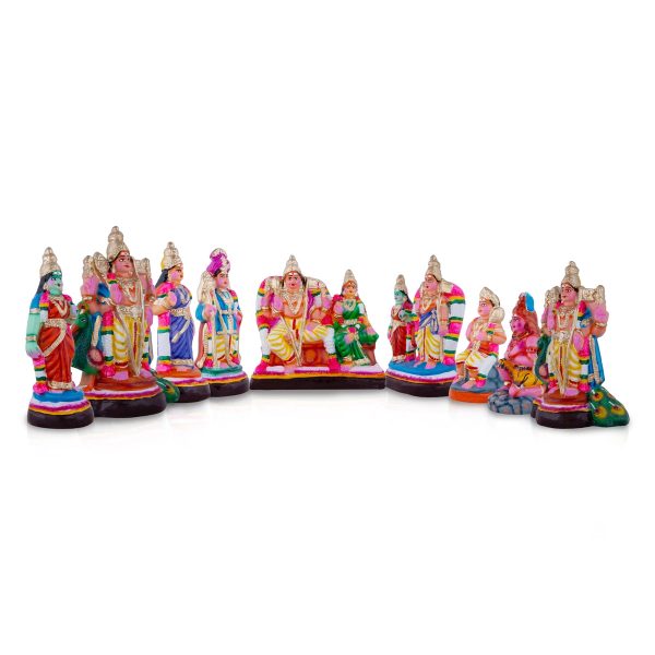 Arupadai Veedu Clay Golu Bommai Set - 10 x 6 Inches | Giri Golu Doll  Navaratri Golu Bomma Gombe Bommai Supply