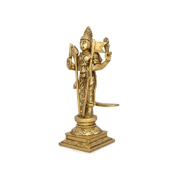 Mayil Murugan Statue - 8 x 4 Inches | Antique Brass Idol  Peacock Murugan Silai for Pooja  1.125 Kgs Approx Hot on Sale