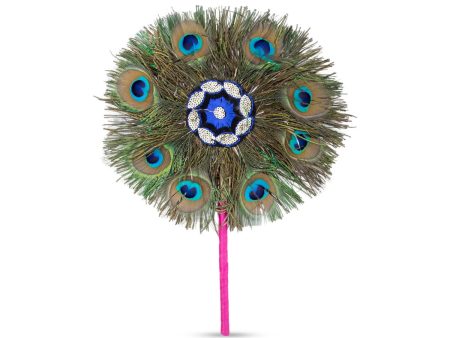 Peacock Feather Visiri | Mor Pankh Hand Fan for Deity Discount